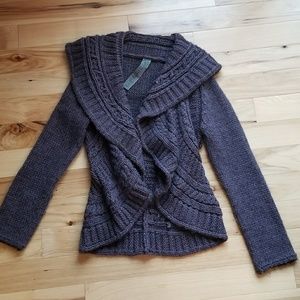 Elsamanda Alpaca Wool blend Purple Tie Sweater